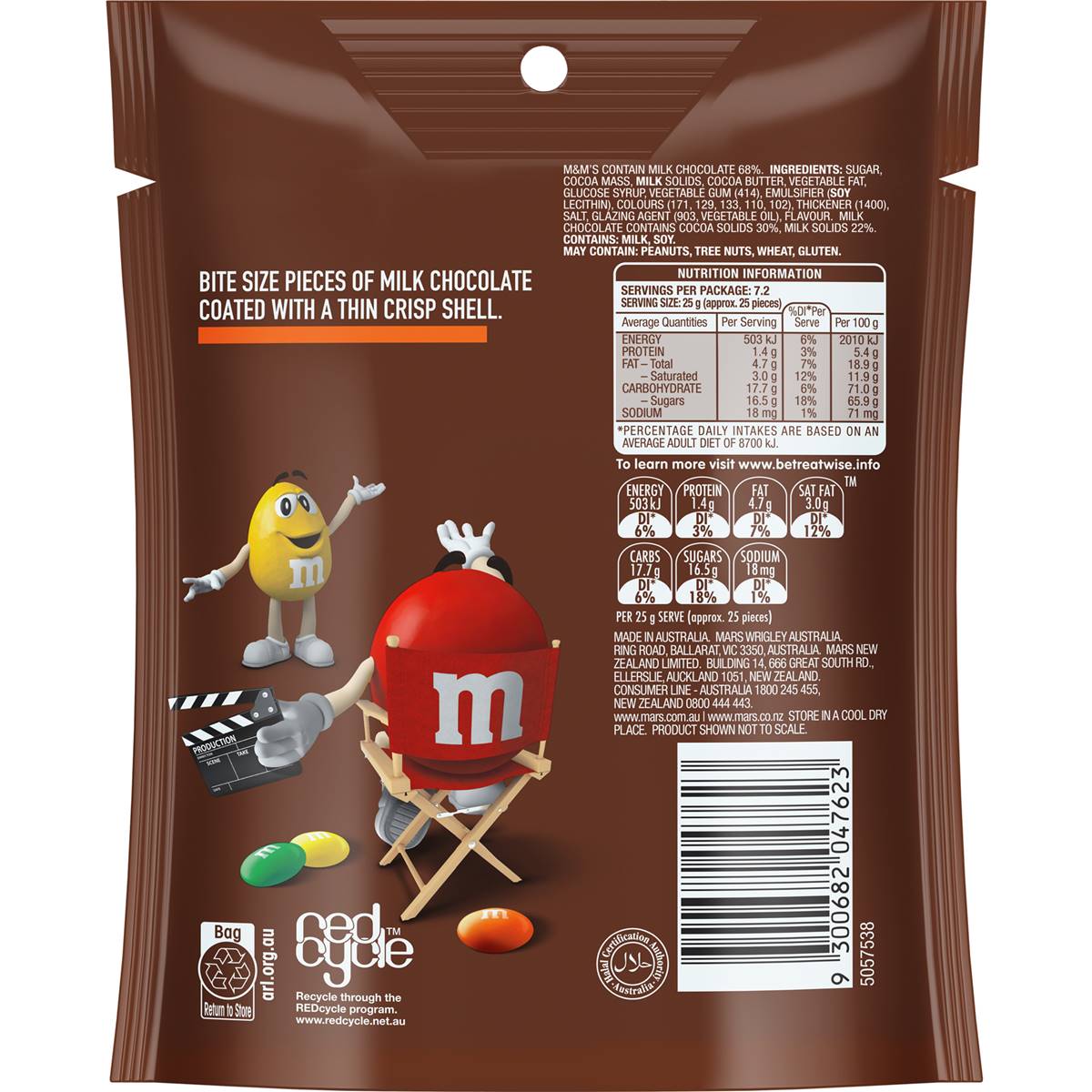 M&M's Milk Chocolate Medium Bag 180g