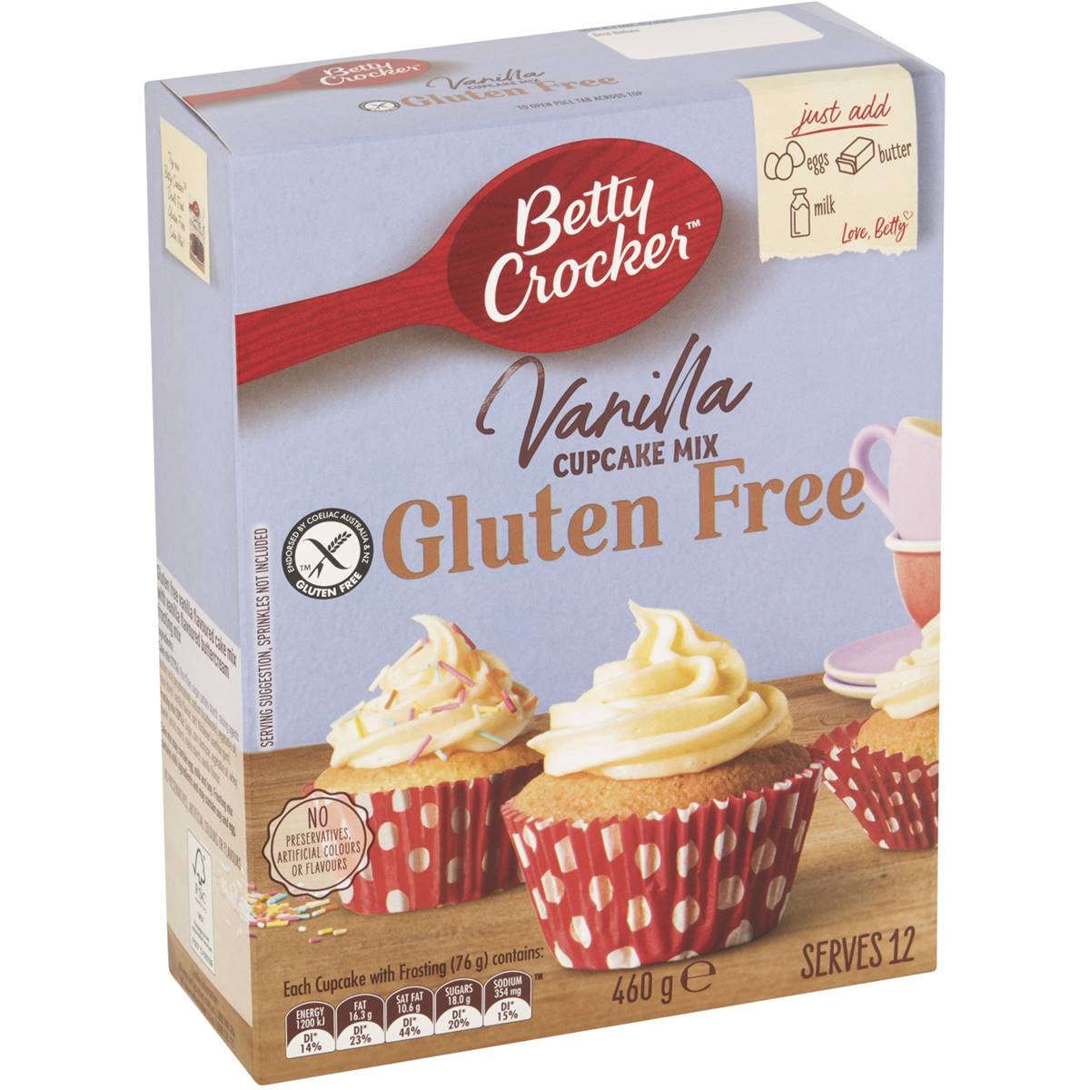 Betty Crocker Vanilla Cup Cake Mix Gluten Free 460g