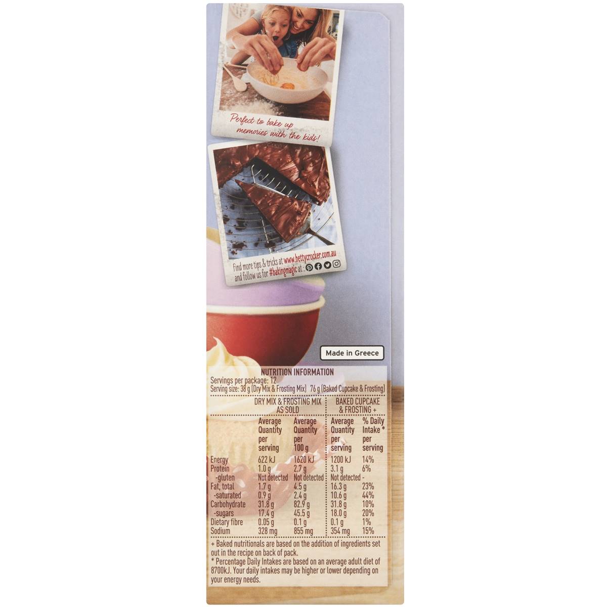 Betty Crocker Vanilla Cup Cake Mix Gluten Free 460g