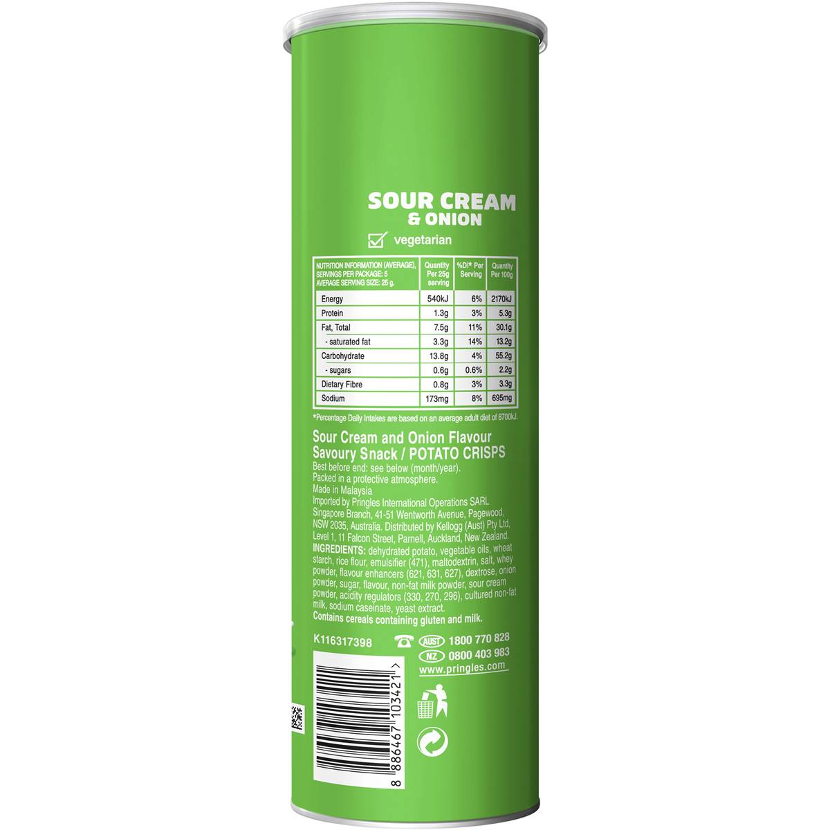 Pringles Sour Cream & Onion 134gm