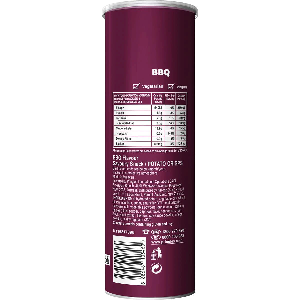Pringles BBQ 134gm