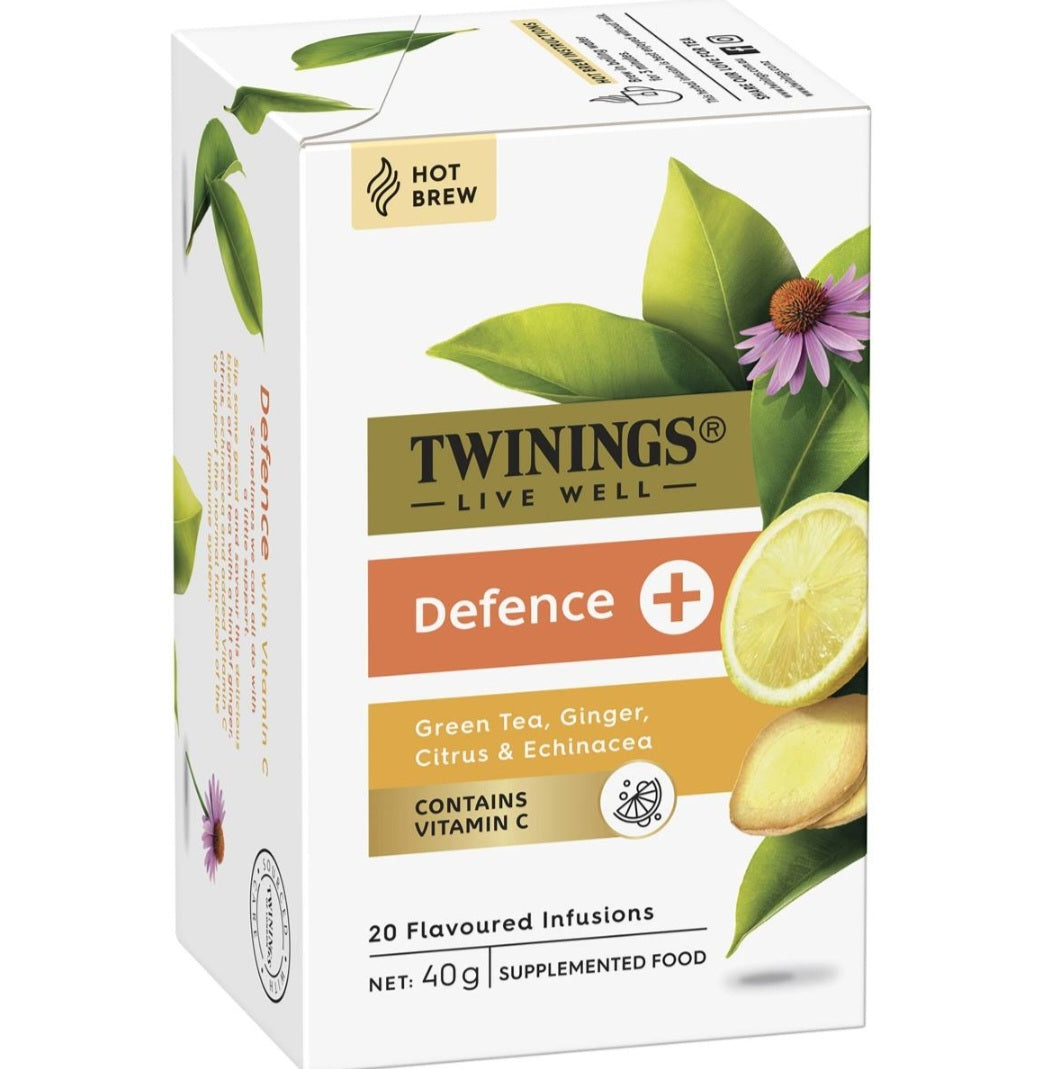 Twinings Defence Green, Ginger, Citrus & Echinacea Teabags 20pk