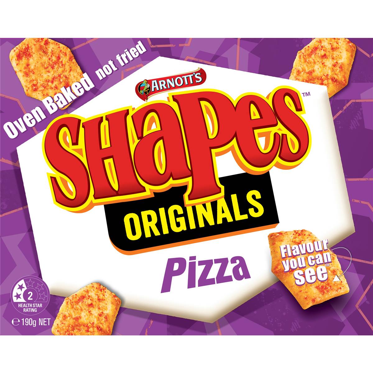 Arnott's Shapes Pizza Crackers 190g