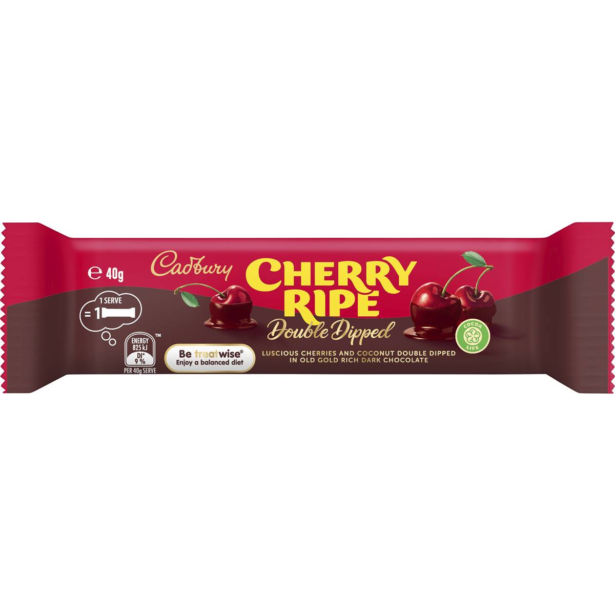 Cadbury Cherry Ripe Double Dip Chocolate Bar | 40g