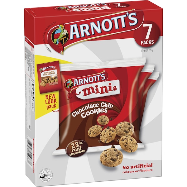 Arnott's Mini Choc Chip Cookies 7 Packs 175g