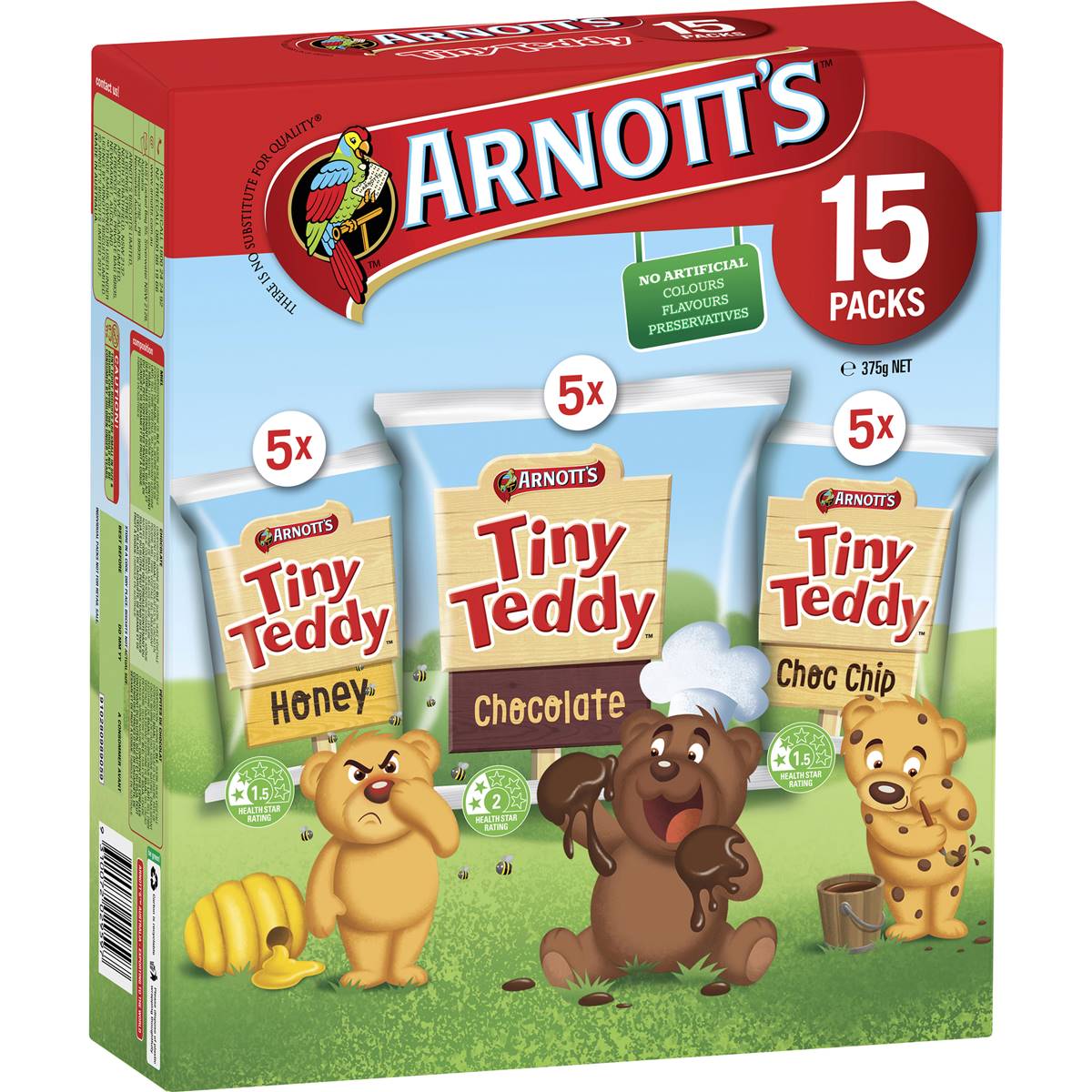 Arnotts Tiny Teddy Multipack 15 pack 375g