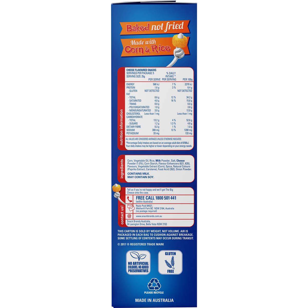 Cheezels Original Cheese Snacks 125g