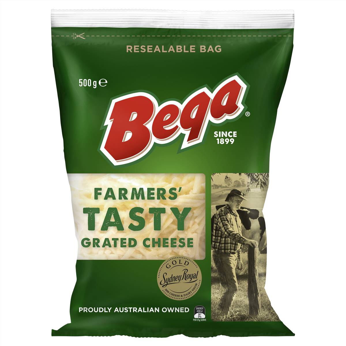 Bega Farmers Tasty Grated Cheese 500g