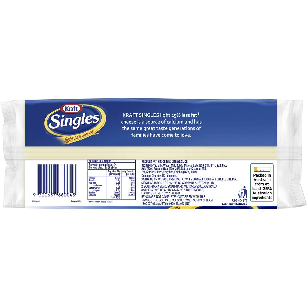 Kraft Cheese Singles Light 432g