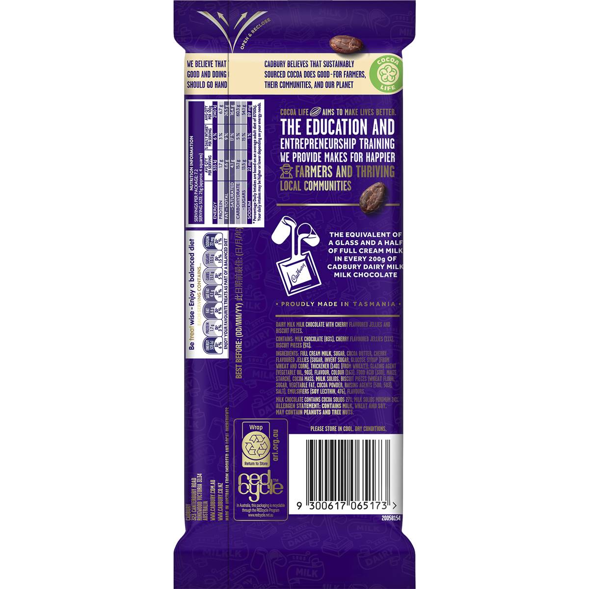 Cadbury Black Forest Chocolate 180g