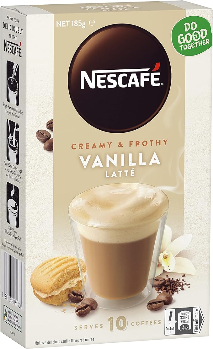 Nescafe Vanilla Latte Sachets 10pk