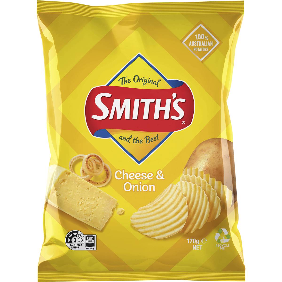 Smiths Crinkle Cut Cheese & Onion Chips 170g