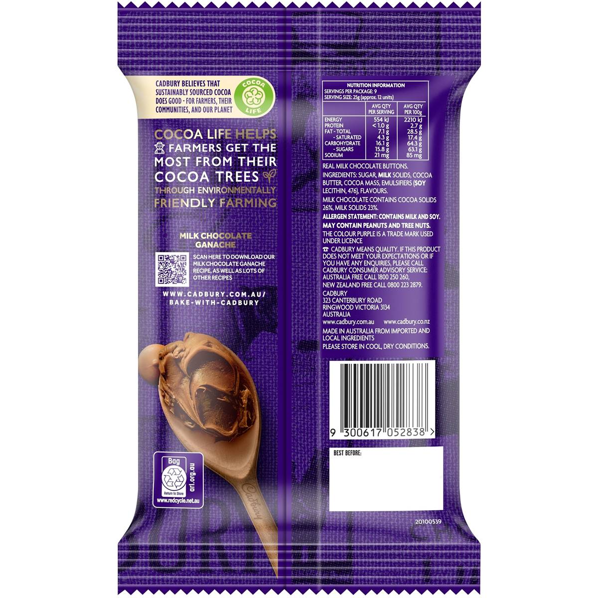 Cadbury Milk Chocolate Melts 225g