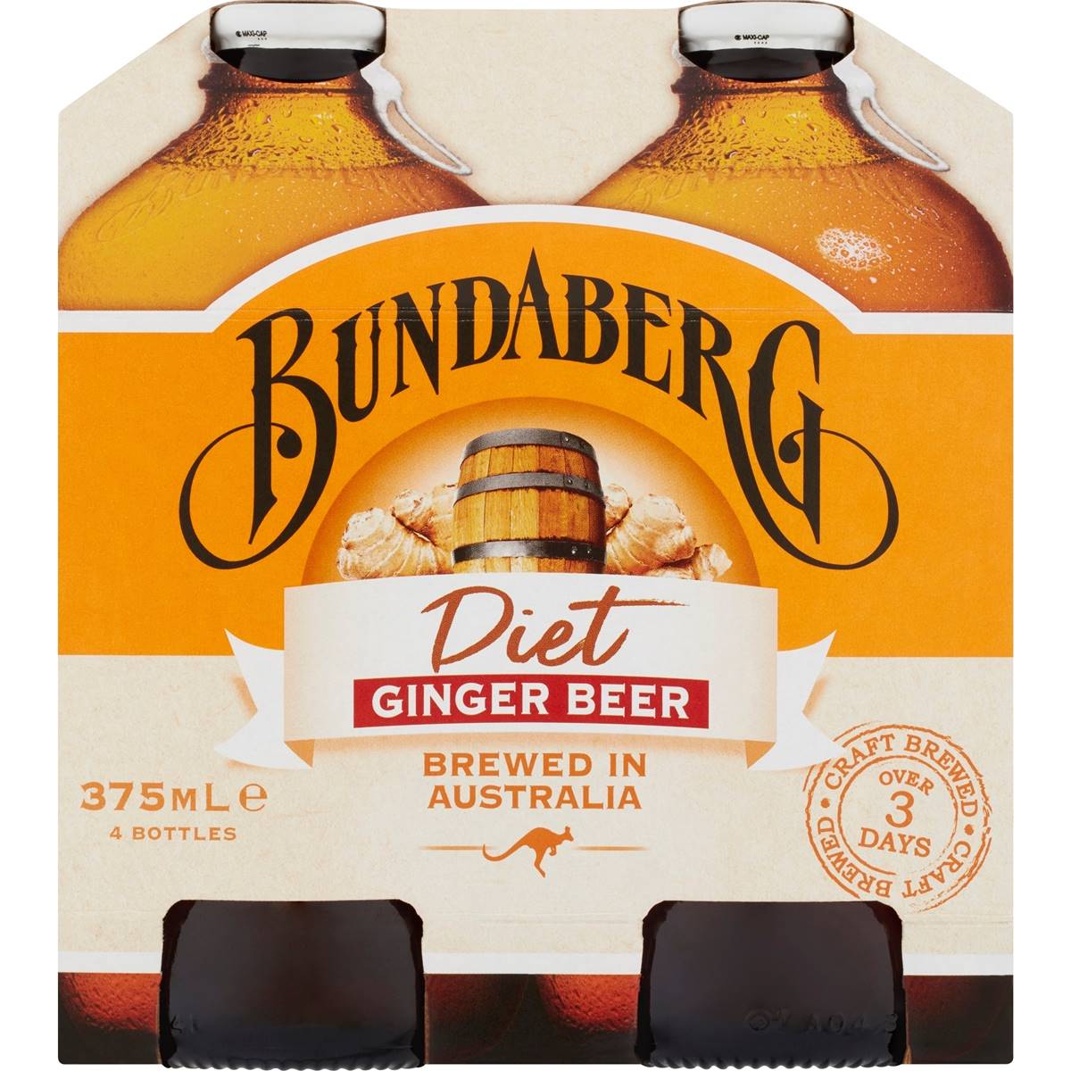Bundaberg Diet  Ginger Beer 375ml 4 Bottles