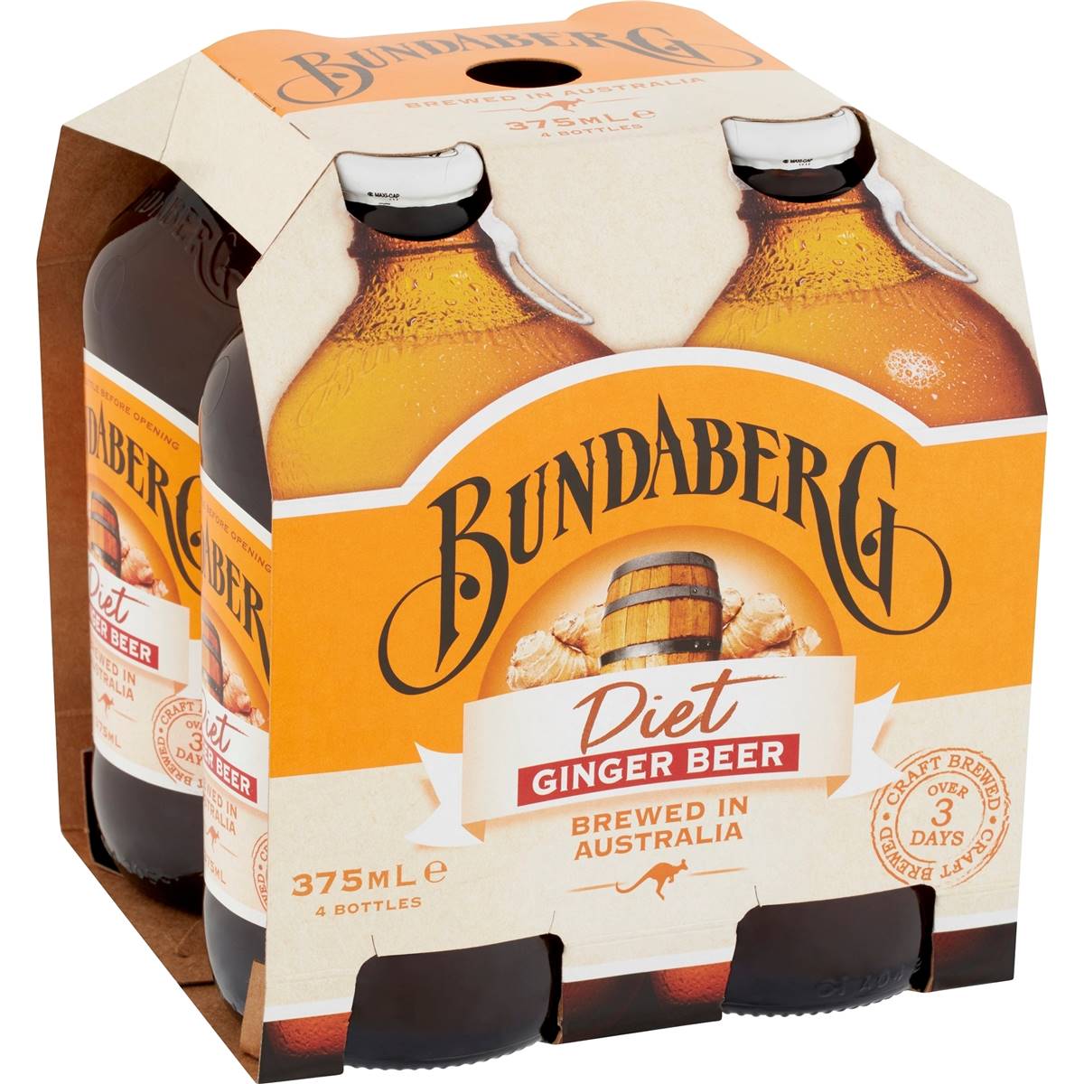 Bundaberg Diet  Ginger Beer 375ml 4 Bottles