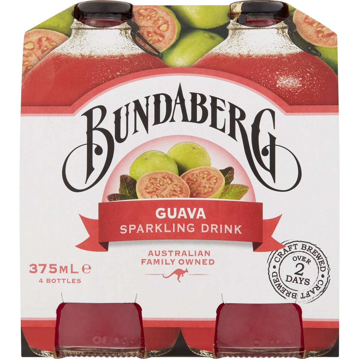 Bundaberg Guava Sparkling 375ml 4 Bottles