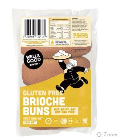Well And Good Gluten Free Brioche Bun 225g