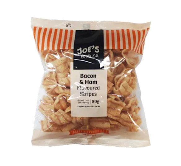 Joe's Food Co Bacon & Ham Flavoured Stripes 80g
