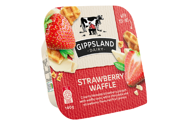 Gippsland Dairy Mix ins Strawberry Waffle 140g