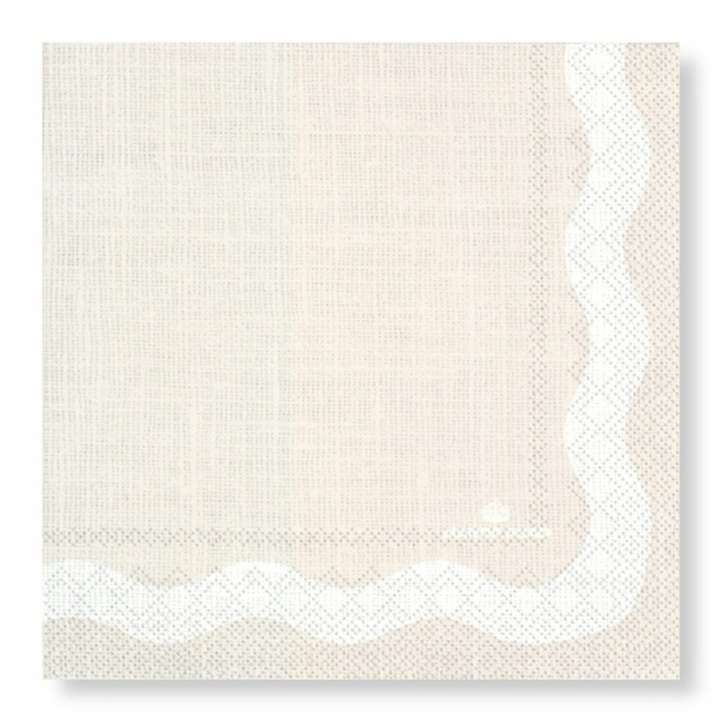 Manor Road Linen Wave Beige Cocktail Napkins