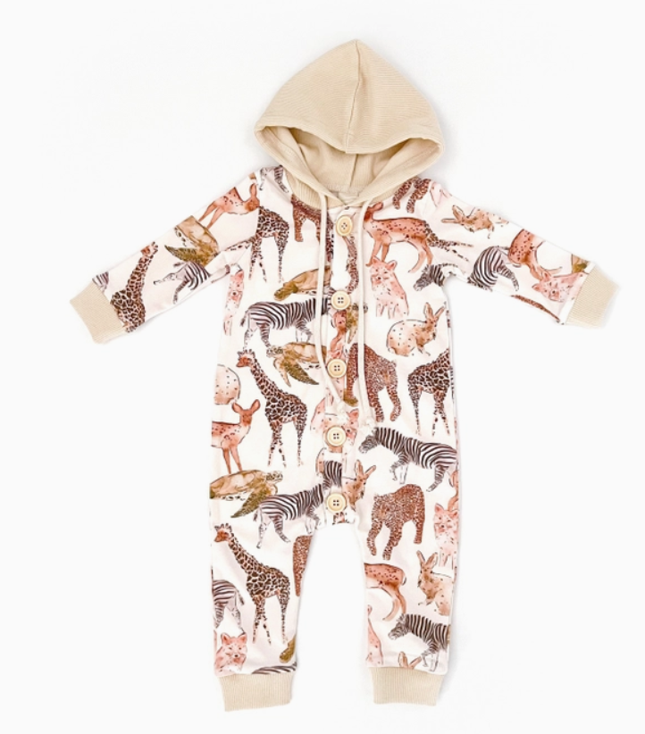 With Love For Kids Hooded All-in-one Wild Life 0