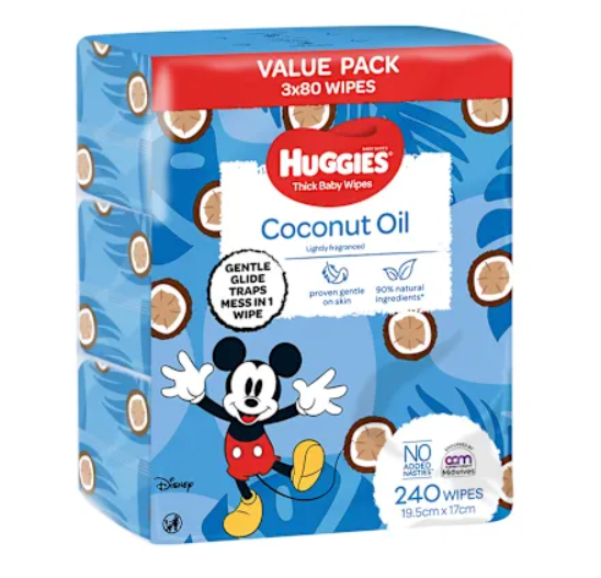 Huggies Wipes Coconut Scented 3x80 240 Pack