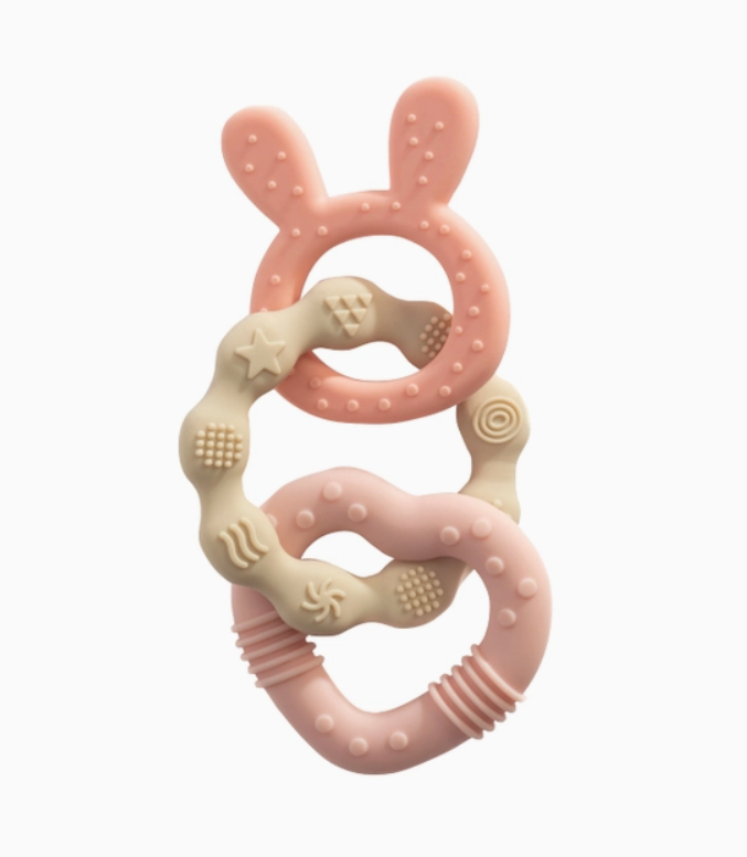 Silicone Bunny Teether - Pink