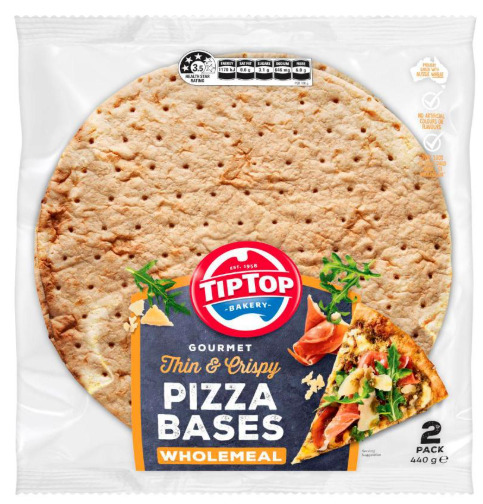 Tip Top Gourmet Wholemeal Pizza Bases 2 pack | 440g