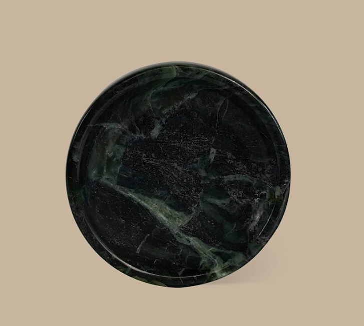 Black Blaze Linea Marble Dish - Green