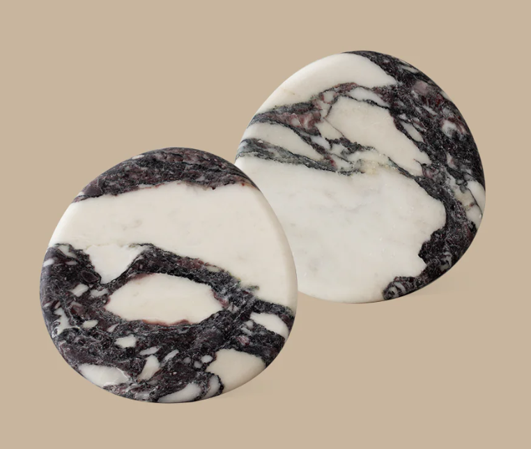 Black Blaze Marble Coaster Set of 2