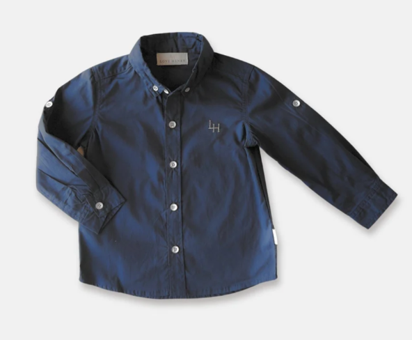 Boys Oxford Dress Shirt Navy 3