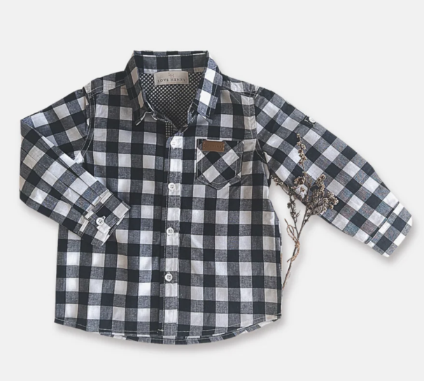 Boys Dress Shirt Navy Check 3