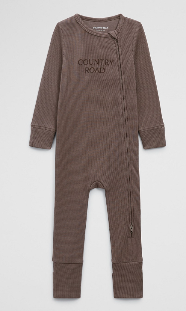 Waffle Jumpsuit Chocolate 12-18m