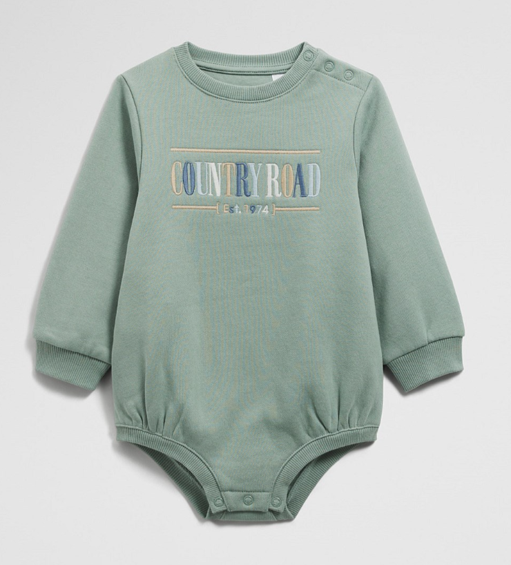 Cotton Logo Oversized LS Bodysuit 6-12m