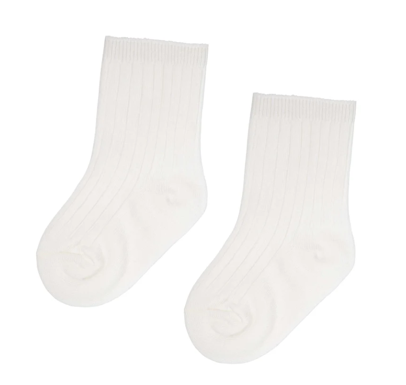Rib Crew Socks Ivory