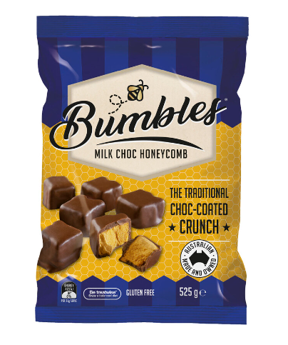 Menz Bumbles Milk Choc Honeycomb 525g