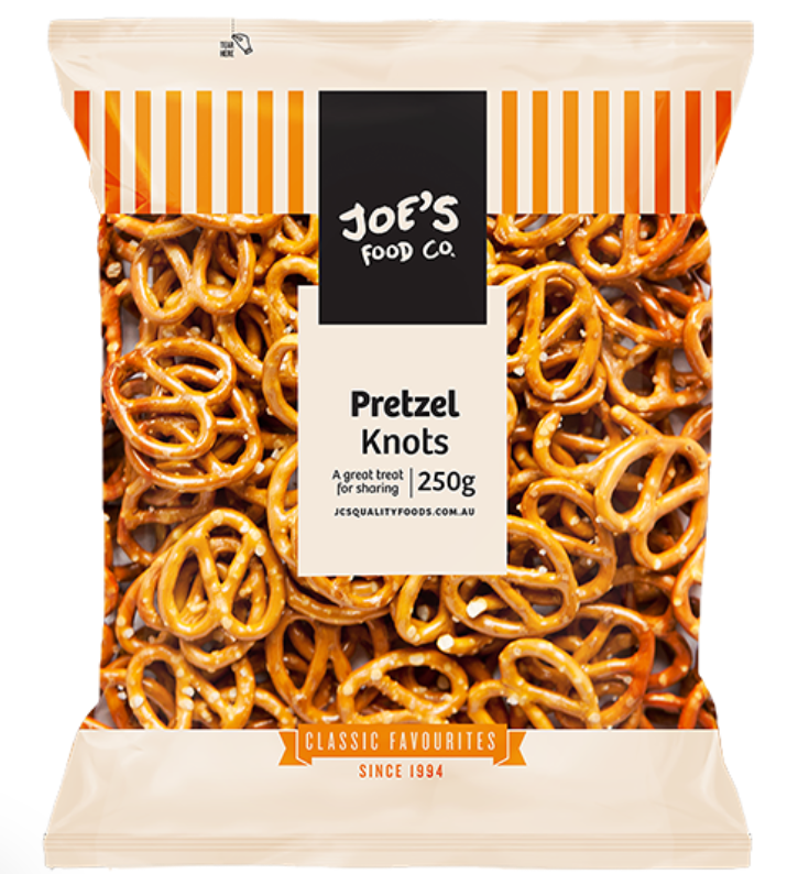 JC Nuts Joes Snacks Pretzel Knots 250g