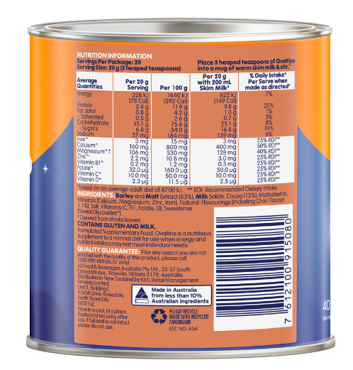 Ovaltine Sleep Chocolate 400g