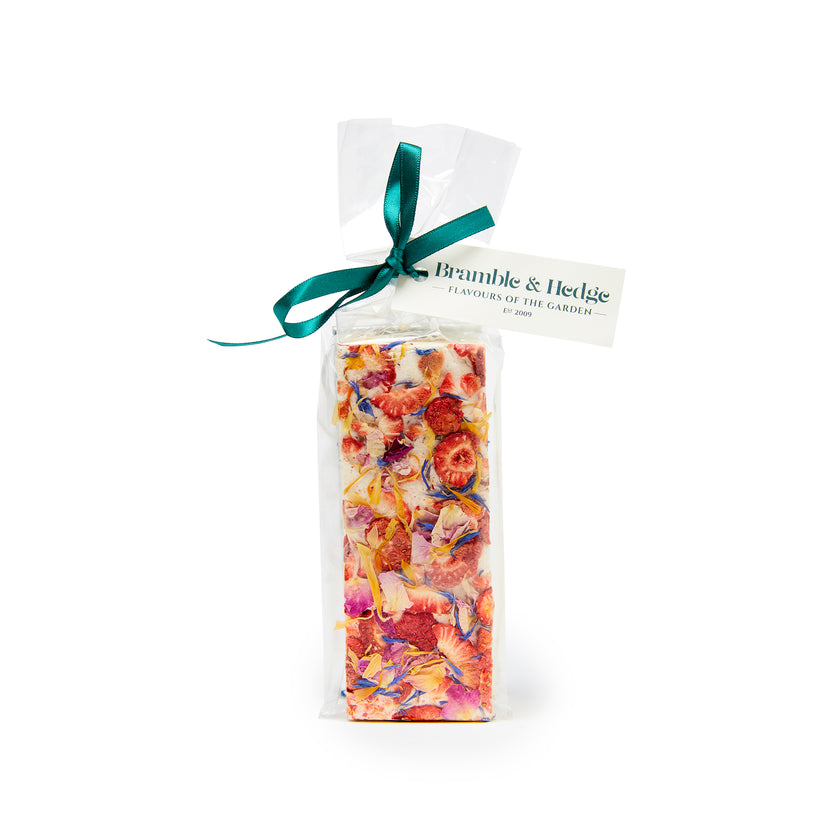 Bramble & Hedge Strawberry & Elder Flower Nougat with White Chocolate 150g