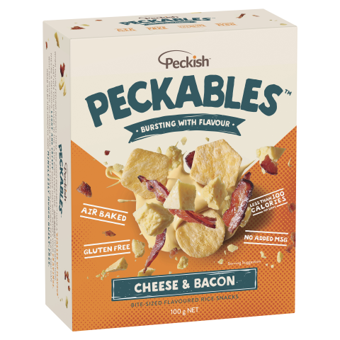 Peckish Peckables Rice Snacks Cheese & Bacon