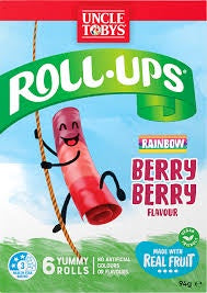 Uncle Tobys Roll-ups Rainbow Berry 6 Pack