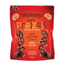 Wallaby Mini Pretzels Dark Chocolate 100g