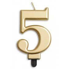 Amscan Number 5 Gold Jumbo Candle 1 Piece