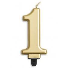 Amscan Number 1 Gold Jumbo Candle 1 Piece
