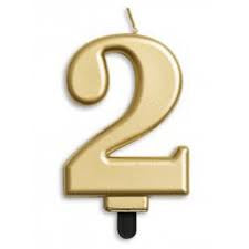 Amscan Number 2 Gold Jumbo Candle 1 Piece