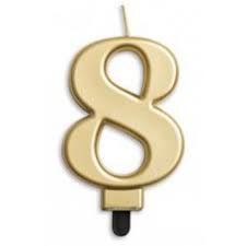 Amscan Number 8 Gold Jumbo Candle 1 Piece