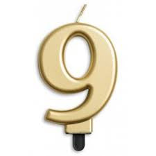 Amscan Number 9 Gold Jumbo Candle 1 Piece