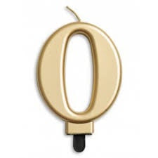 Amscan Number 0 Gold Jumbo Candle 1 Piece