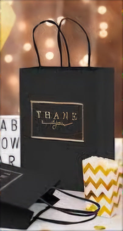 Black & Gold Thank You Gift Bag 21cm x 15cm x 8cm