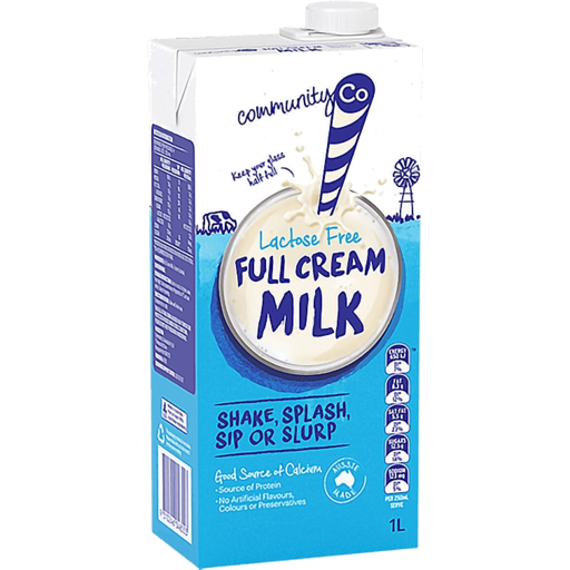 Community Co Lactose Free Full Cream Milk 1L